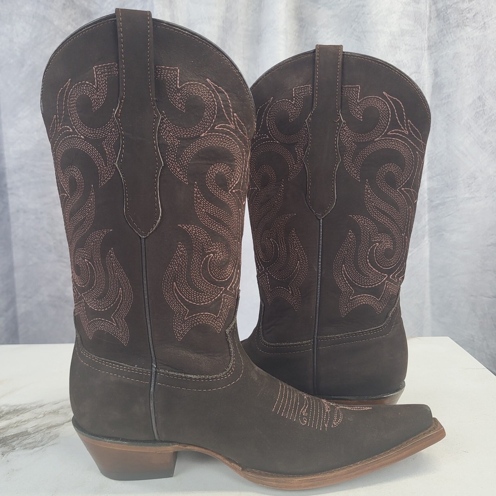 El General x Senor De Los Cielos Nubuck Western Cowgirl Boots Women's 6 M Brown - Picture 8 of 16